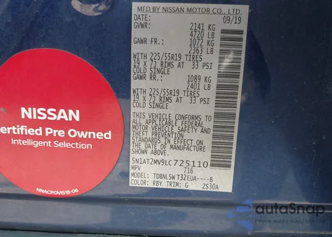 2020 Nissan Rogue Sl Intelligent Awd из США, поврежденный, VIN 5N1AT2MV9LC725110